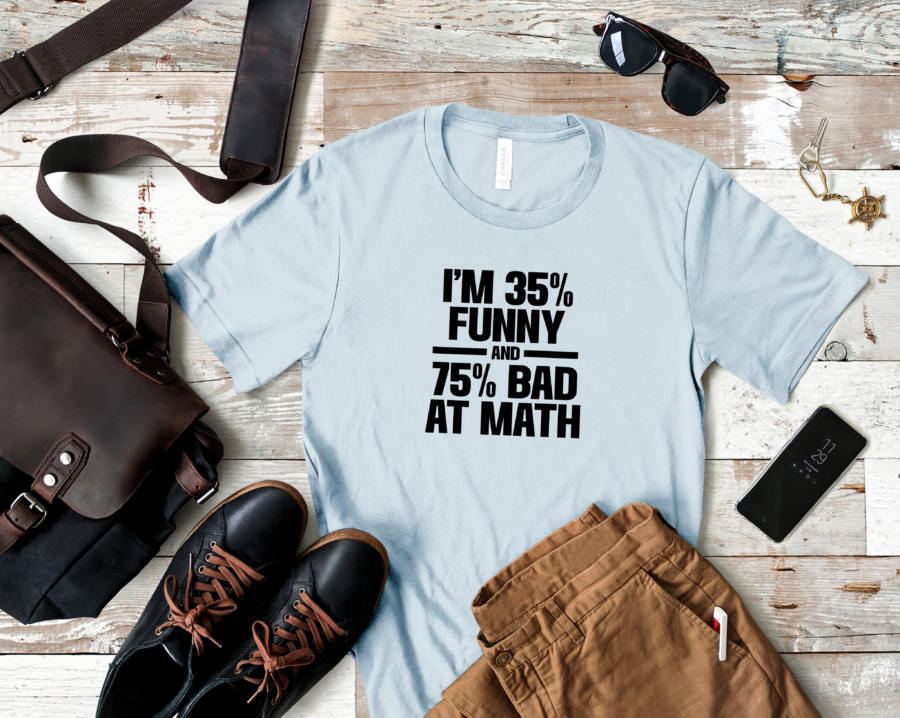 Skyblue Men im 35 percent funny and 75 percent bad at math